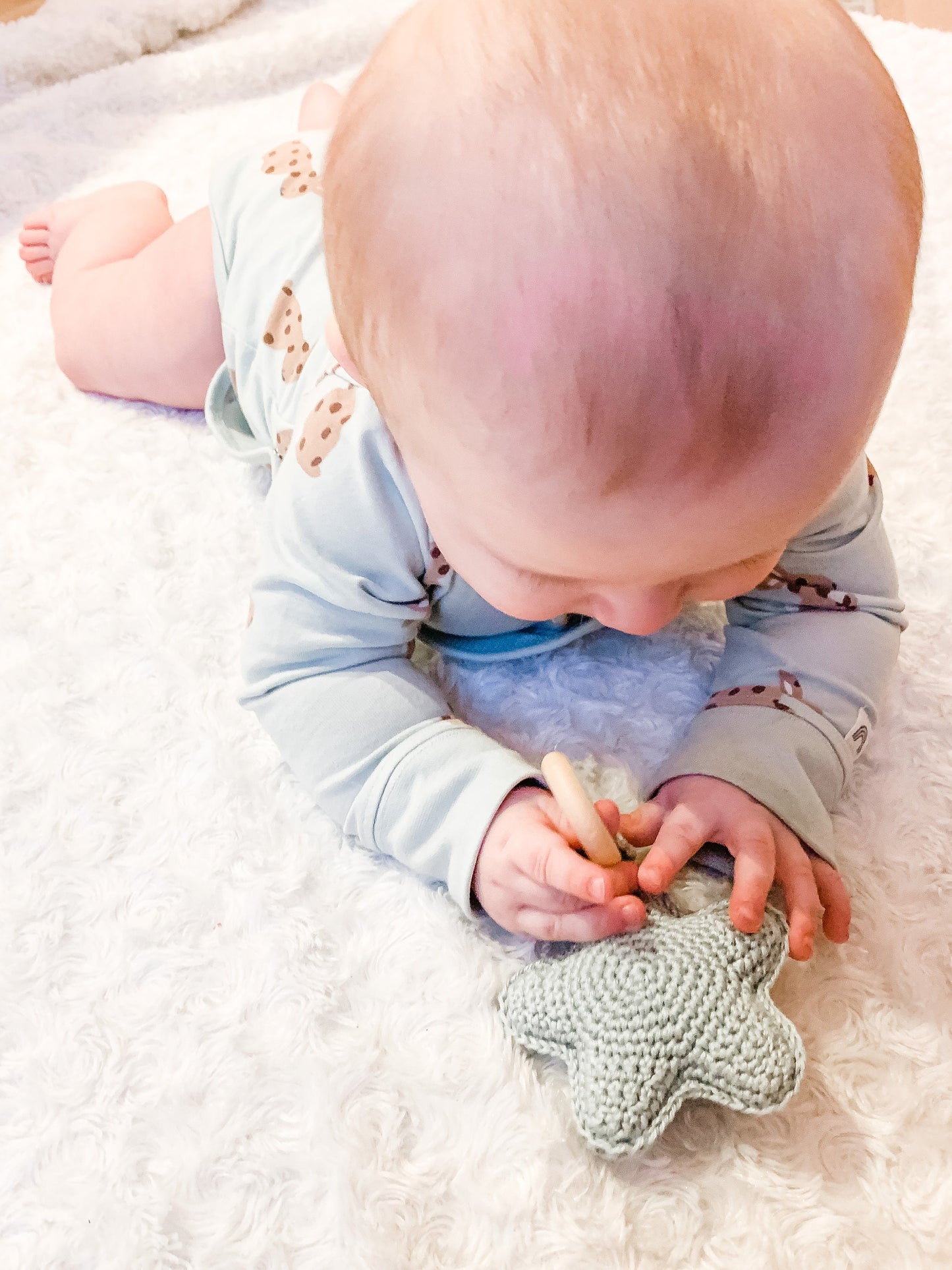 Crochet baby star rattle