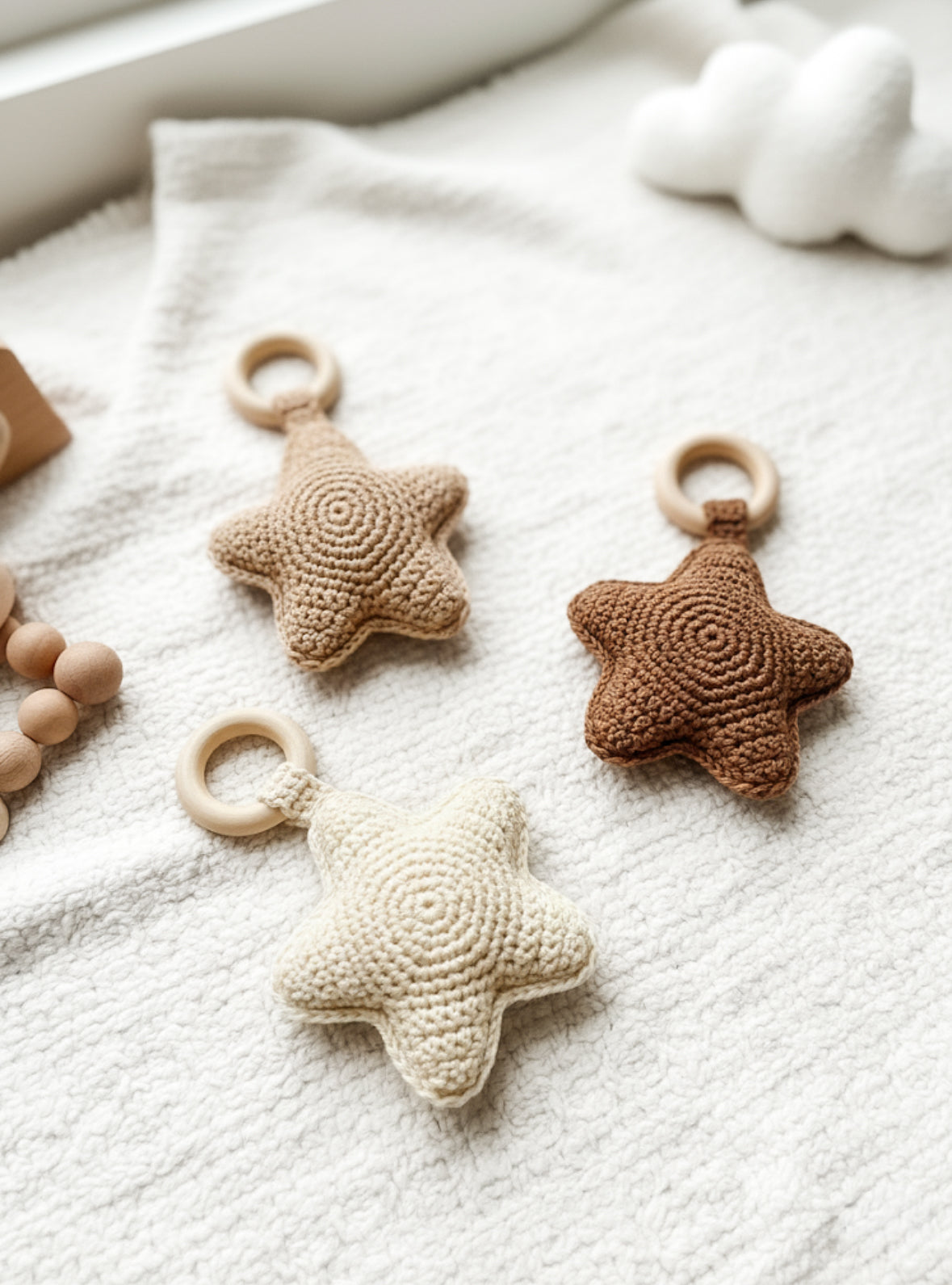 Crochet baby star rattle