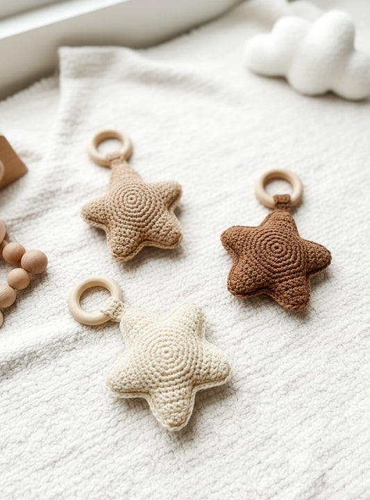 Crochet baby star rattle
