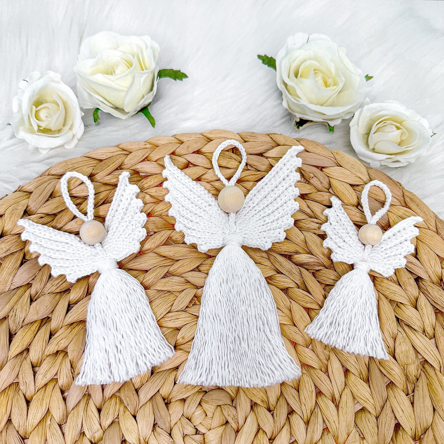 Handmade crochet holiday pattern bundle with modern Scandinavian-inspired Christmas decorations.