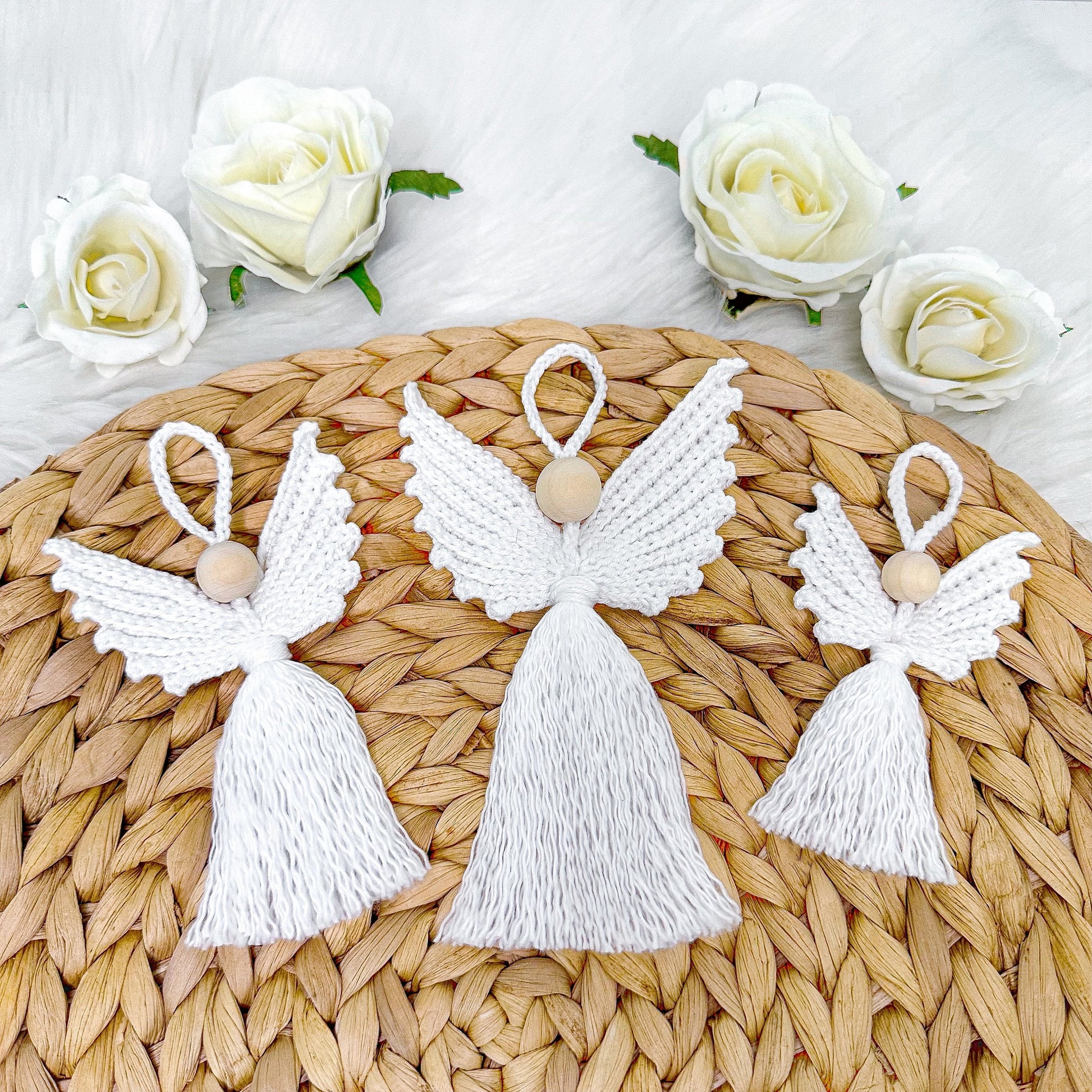 Handmade crochet holiday pattern bundle with modern Scandinavian-inspired Christmas decorations.