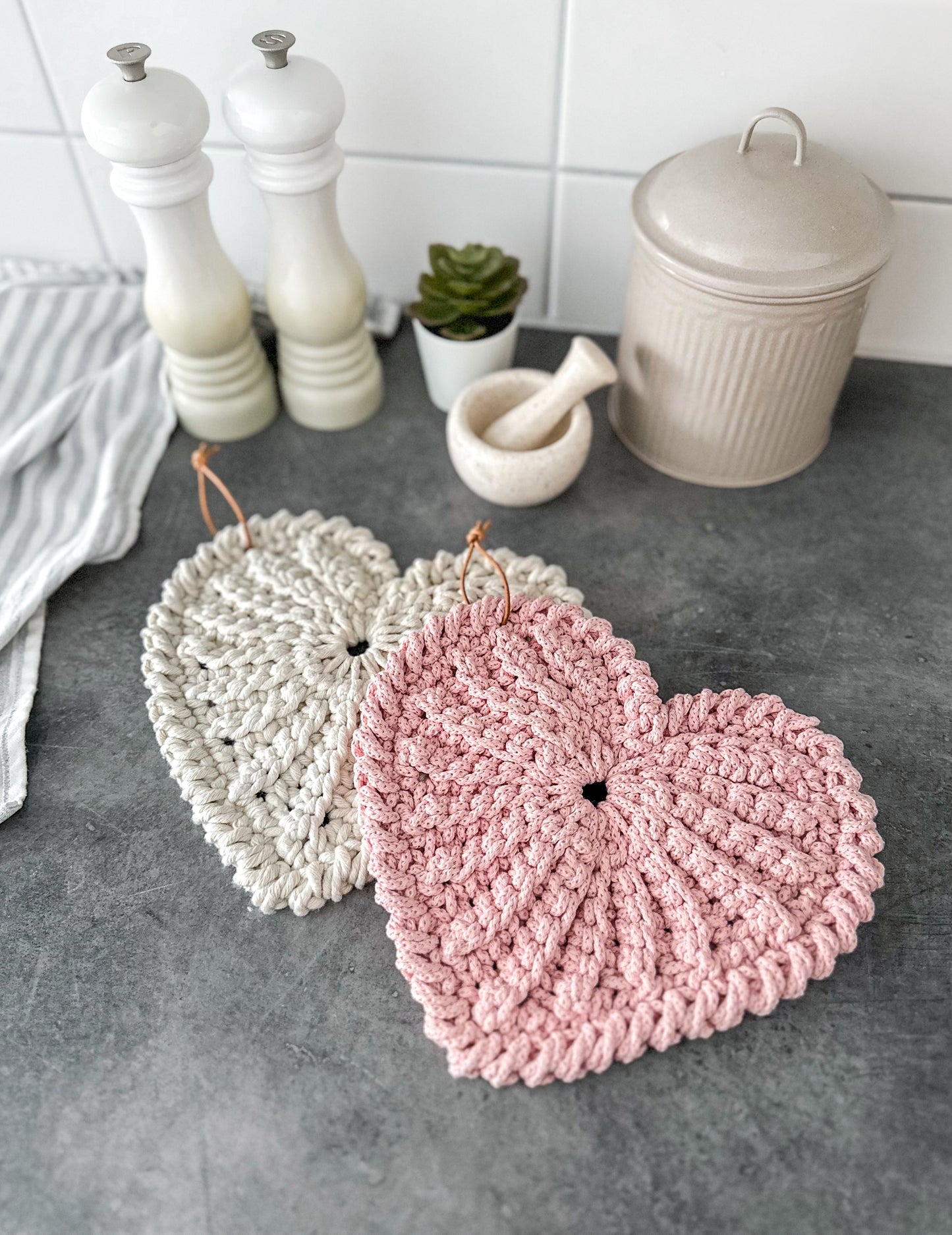 Crochet angel and heart decoration pattern bundle with Scandinavian-inspired handmade ornament designs.