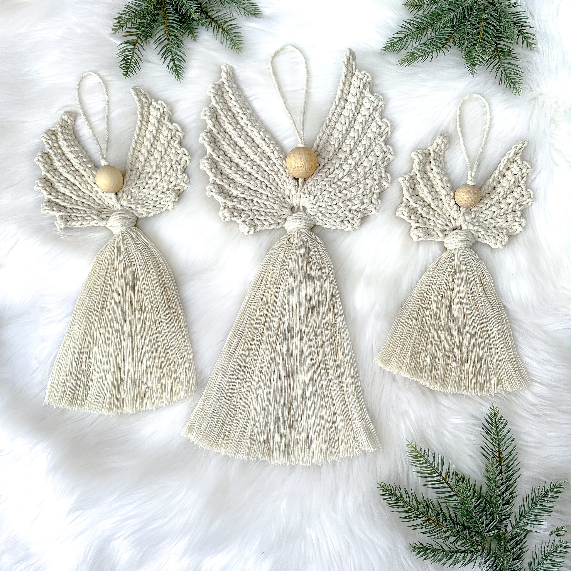 Crochet Christmas angel pattern designed for handmade tree ornaments and festive holiday decorations.