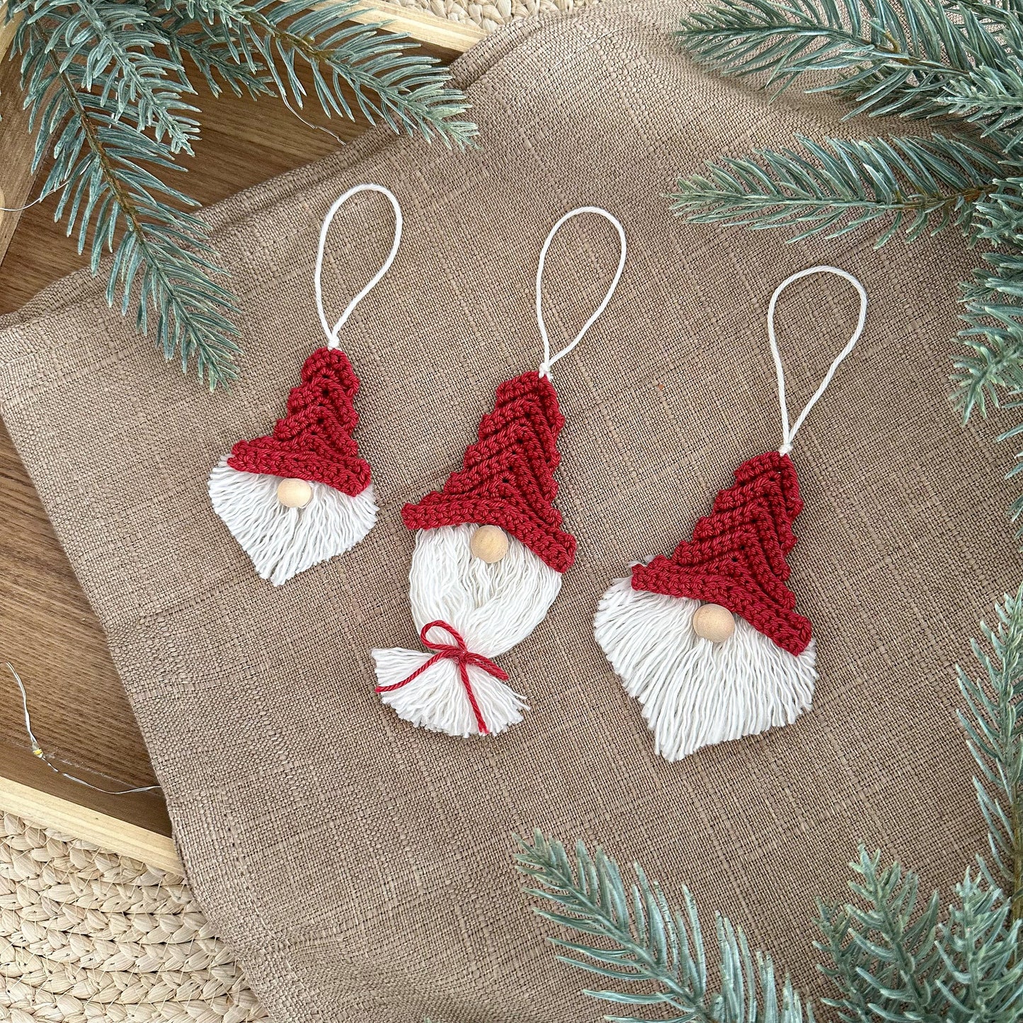 Scandinavian crochet Christmas bundle featuring handmade ornaments and minimalist festive home decor.