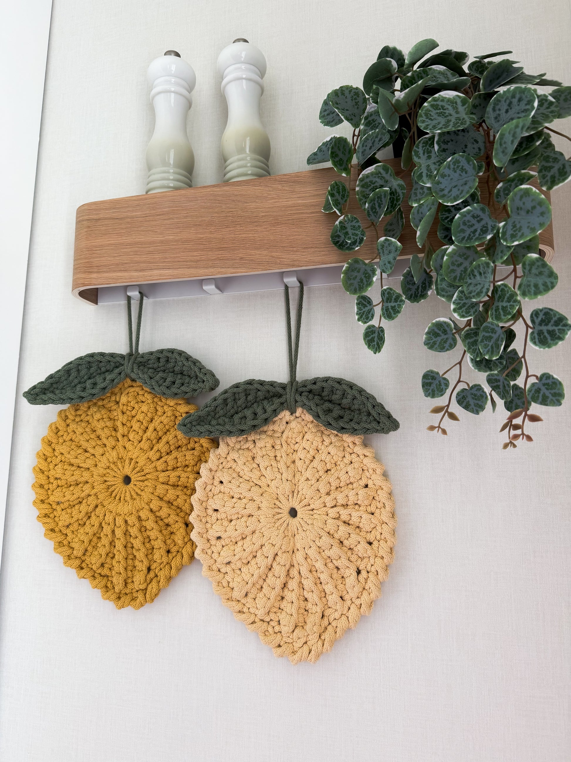 Crochet fruit wall hanging patterns for kitchen home decor