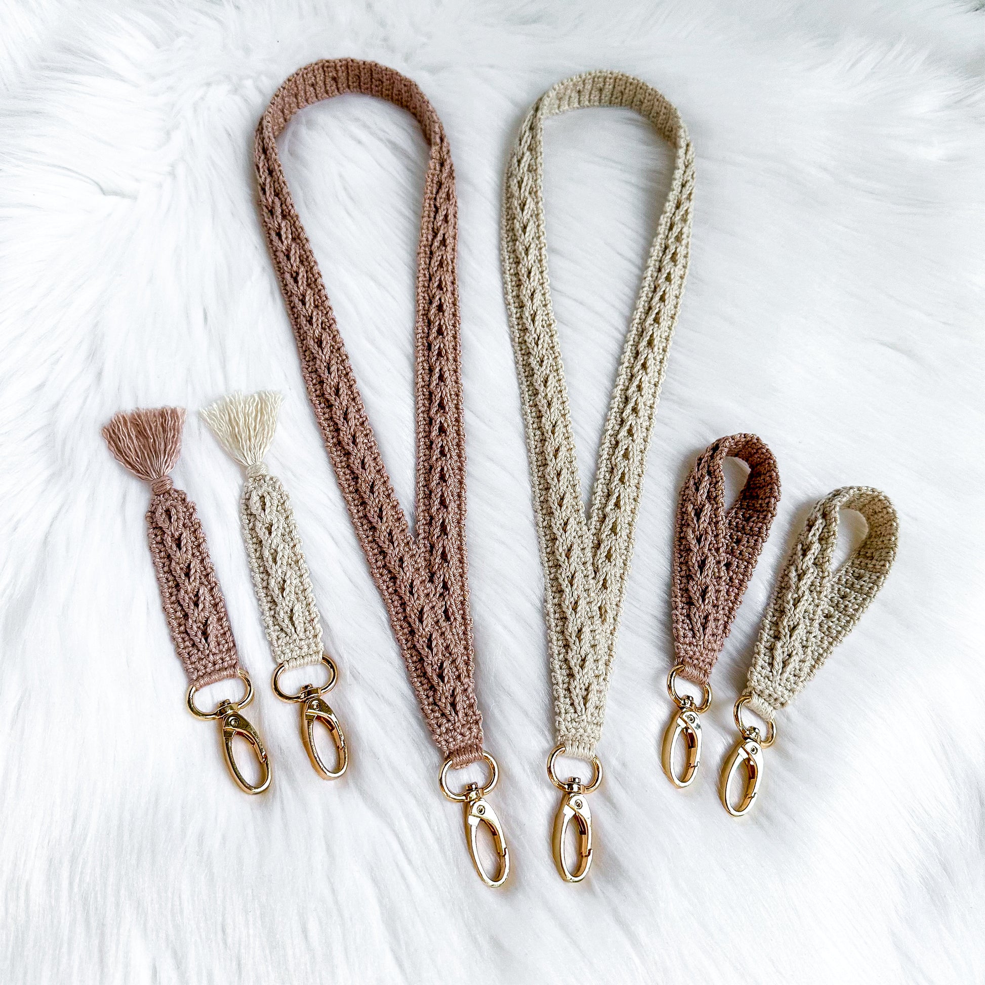 Modern crochet keychain pattern with minimalist Scandinavian aesthetic and handmade details.